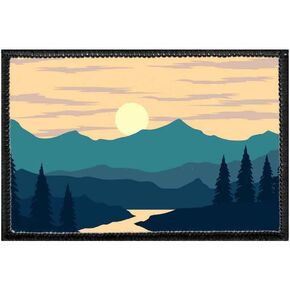 Sunrise On The Mountains | Hook and Loop Attach for Hats, Jeans, Vest, Coat | 2x3 in | by Pull Patch