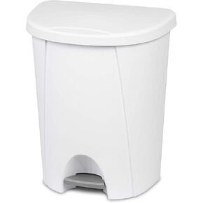 STERILITE 10948004 Step Can, White, 6.6 Gallon