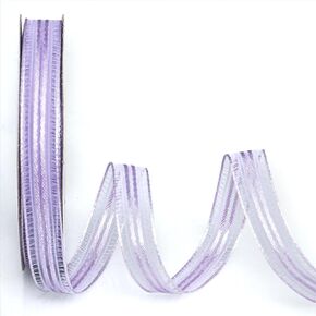 Light Purple Satin Organza Stripe Ribbon, 3/8" x 20 Yards Sliver Edge Purple Satin Ribbons Solid Color Soft Fabric Ribbon for Gift Wrapping Wedding Bows Ornaments Festival Decor