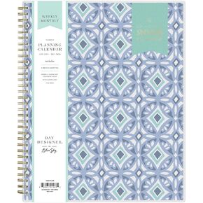 Blue Sky Day Designer 2026 Weekly and Monthly Planner Calendar, January 2026 - December 2026, 8.5" x 11", Flexible Cover, Durable Twin Wire Binding, Includes Storage Pocket, Stickers, Tile