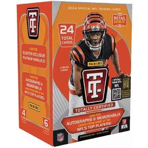 2024 Panini Totally Certified Football 6-Pack Blaster Trading Card Box (Four Parallels Per Box)