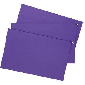 Smead Colored Hanging File Folder, Tabs Not Included, Legal Size, Purple, 25 per Box (64486)