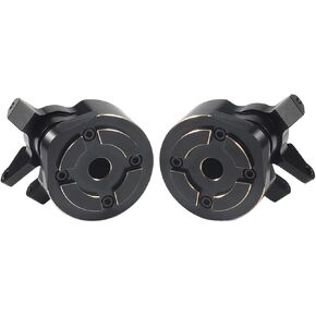 Black Brass Weight Steering Knuckles & Portal Cover Set for Axial Capra SCX10 III AR45P SuperShafty CP44 Vanquish F9 Axle (Diff Cover 2PCS B)