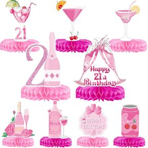 21st Birthday Decorations Pink 21st Birthday Decorations for Her 21 st Champagne Wine Centerpieces for Table