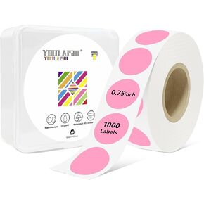3/4 Inch Circle Dot Stickers 1000 PCS Color Coding Thermal Labels Dots Writable Printable Small Round Stickers for Office, Classroom, Inventory, Garage, Organizing Storage, Light Green