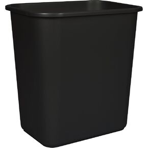 Storex Medium Waste Basket, 15 x 10.5 x 15 Inches, Black, 1 Count (00710A24C)