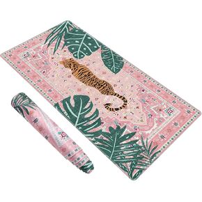 Baziabbo Cute Desk Mat,XXL Extended Large Mouse Pad,Gaming Mousepad with Stitched Edge,Non-Slip Rubber Base Keyboard Desk Pad for Home Office Study Game (A-Pink)