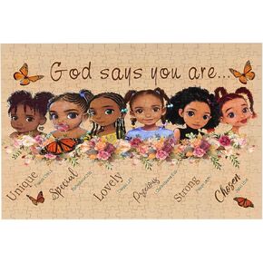 Black Queen Girl Jigsaw Puzzles African American Jigsaw Puzzles for Adults Fun Family Game Motivational Toy Educational