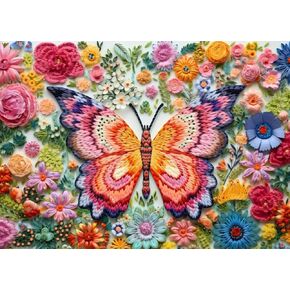 HUADADA Jigsaw Puzzles for Adults 1000 Pieces, Butterfly Flower Letter on Back Interlock Perfectly No Dust, Home Decors Family Challenge Toys for Men Women Elders Seniors (27.5"x19.6"), 1:1 Poster