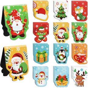 36 PCS Christmas Magnetic Bookmarks, Double-Sided Xmas Page Bookmark Book Marker with Santa Snowman Design for Kids Students Holiday Xmas Gifts