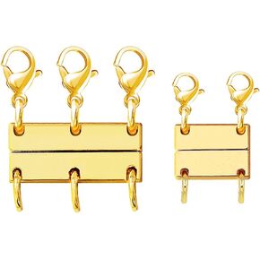 2 Pack Necklace Layering Clasps with Magnetism, Anglecai Magnetic Stackable Jewelry Layered Clasps Necklace Separator for Layering Multiple Jewelry for Layered Look