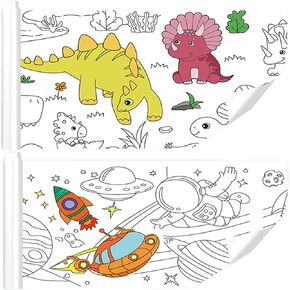 Drawing Roll Paper - 2 Rolls of 11.8" x 118" Sticky Coloring Paper for DIY Art - Perfect Art Gift for Creativity and Fun