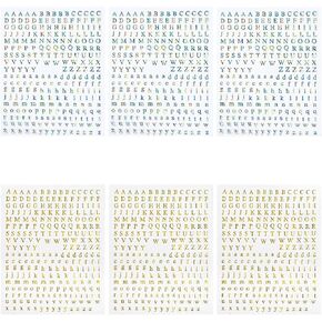 EORTA Mini Letter Stickers Laser Small Alphabet Sticker 6 Sheets Mini Name Sticker Self Adhesive Customized Sticker for Nails Epoxy Resin Casting Decoration DIY Craft Scrapbook, Laser Color