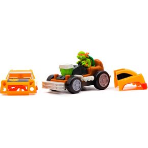 Teenage Mutant Ninja Turtles Toy, Michelangelo Shell Smashers, Light-Up Rev-Up Crash Vehicle with Smash & Reveal Action, Classic Edition, for Kids Ages 5+