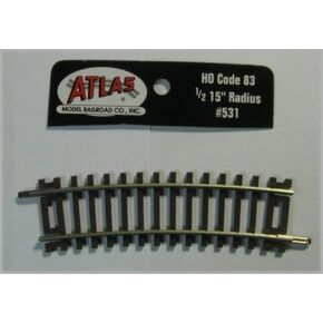 Code 83 Nickel Silver 1/2-15" Radius Snap Track HO Scale Atlas Trains