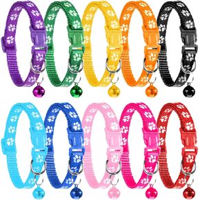 10PCS Puppy Collars for Litter Puppy Adjustable Puppys ID Collars Soft Nylon Breakaway Coloured Collar for Newborn Litter Pets
