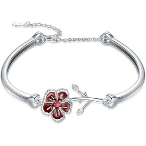 Daisy Bracelet for Women 925 Sterling Silver Daisy Flower Bracelet April Birth Flower Jewelry for Girls Gifts in Kuwait