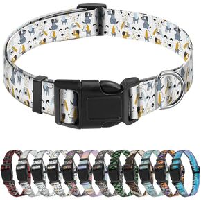 Dog Collar, Soft Pet Collar Adjustable with Quick Release Buckle, Durable Cute Dog Collars Pet Gift for Medium Dogs Cute Boho Flowers