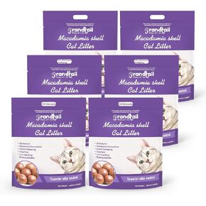 Tofu Cat Litter with Macadamia Nut, Strong Clumping Cat Litter,100% Natural Ingredients Litter,95% Odor Control and Flushable Deodorant, Low Tracking (6X6lb/pack)