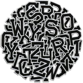 Letter Iron On Patches, A-Z Alphabet Embroidery Applique Patch, DIY Decorative Heat Press Name Patches for Clothing Jeans Jackets Backpacks Hats (Blue 104 Pcs)