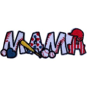 Baseball Mama Kids Patch, 3 Inches Sew On Iron On Patches Sports Mom Embroidery Patches for Clothes Backpacks Hats Jeans Bags, Baseball Patches, Sport Patches, DIY Patches for Sport Lovers