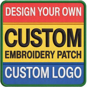 Custom Embroidered Patches | Custom Iron-On, Sew-On, Hook & Loop Patch | Customized Embroidery Patch, Personalized Logo Patches, Design Your Own Logo, Text, or Image for Clothing, Bags, Hats, and More