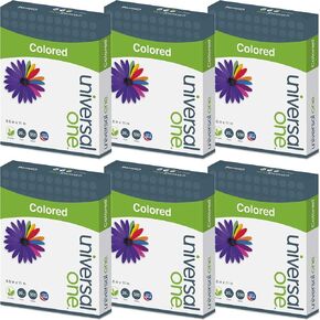(6 Pack Value Bundle) UNV11201 Colored Paper, 20lb, 8-1/2 x 11, Canary, 500 Sheets/Ream