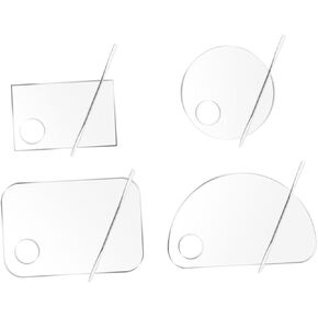 SAFIGLE 1set Acrylic Makeup Mixing Tray Foundation Palette Mixing Sticks for Professional and Beginner Use for Blending Makeup and Nail Art