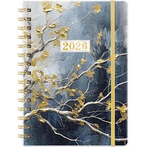 2026 Planner - Weekly & Monthly Planner 2026, January 2026 - December 2026, 6.4" x 8.5", Durable Metal Rings, Elastic Closure, 12 Monthly Tabs, Back Pocket