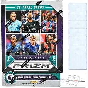 2024-25 Panini Prizm Premier League EPL Blaster Box with 24 Trading Cards + 6 Toploaders + StreetCards Magnet!