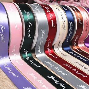 ggtg Personalized Logo Polyester Ribbon Wedding Birthday Satin Ribbons 100 Yard/lot,Custom Memorial Ribbons Personalized with Logo (100Yards(90m),13mm Ribbon)