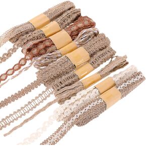 9 Rolls Jute Ribbons Burlap Ribbons Lace Craft Ribbon 18 Meters Wedding Ribbon Natural Jute Rope Twine String for Gift Wrapping Wedding Decorations Crafts Party Home Decoration