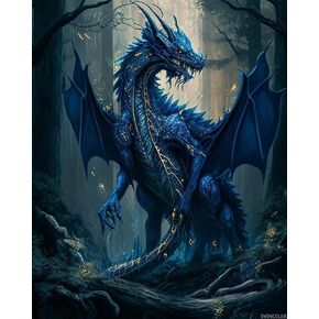 SVINOILER Paint by Numbers Dragon for Adults, Acrylic Oil Painting by Numbers Kits for Beginner with Paintbrushes Brushes Art Crafts Canvas for Home Decor 16x20 inch