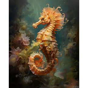 VNUIEHG Paint by Numbers for Adults, A Seahorse in The Depths of The Ocean, Paint by Numbers Kits on Canvas, Acrylic Oil Painting Number Kits for Gift Decor, 40x50cm