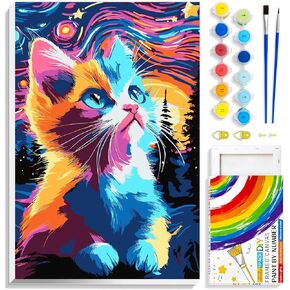 QUITEDEW Paint by Numbers Kit for Adults Framed,Landscape Paint by Numbers,Garden Oil Painting on Canvas Colorful Box for Home Decor Gift 8x12 Inch