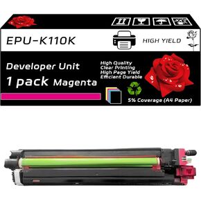 EPU-K110K Developer Unit Compatible for Toshiba E Studio 4515AC 5015AC Printers, with Chip, High Yield 400000 Pages, Clear Printing (4-Pack BK/C/M/Y)