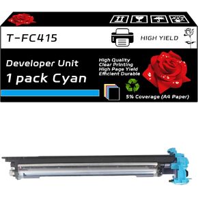 T-FC415 Developer Unit Compatible for Toshiba 2510AC 2515AC 3015AC 3515AC 4515AC 5015AC Printers, with Chip, High Yield 70000 Pages, Clear Printing (1 Pack Yellow)