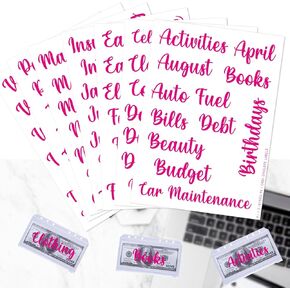 142 Budget Stickers for Cash Envelopes, A6 Budget Binder Labels, Budget Planner Vinyl Decals Money Organizer for Budgeting Saving Sinking Funds Daily Expenses