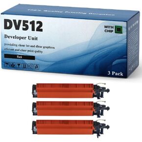DV512 DV-512 Developer Unit Replacement Compatible for Konica Minolta Bizhub C221 224 284 364 454 554 ADC285 365 Printers (3 Pack Black)