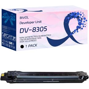 DV-8305 Developer Unit Compatible for Copystar CS3050ci CS3051ci CS3550ci CS3551ci Printers, with Chip, High Yield 50000 Pages, Vivid Colors (4 Pack Black)