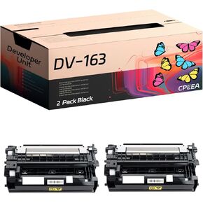 Compatible for Kyocera DV-163 Developer Unit Work for Kyocera ECOSYS Mita FS-1120D FS-1120DN FS-P2035d Printers, with Chip, High Yield 60000 Pages, Clear Printing (2-Pack Black)