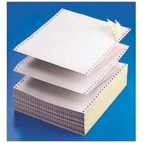 KDM 882, 2 Part Color Carbonless Dot Matrix Computer Paper 9-1/2'' X 11'' White/Canary, 1800/Carton