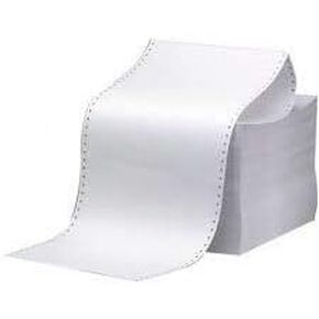 180, Dot Matrix Computer Paper 9-1/2'' x 11'' White, 1/2 Marginal Perfs. 20# 1 Part, 2400/Carton