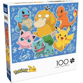 Buffalo Games - Pokemon- Kanto Holiday - 100 Piece Jigsaw Puzzle for Families -Challenging Puzzle Perfect for Game Nights - Finished Size is 15.00 x 11.00
