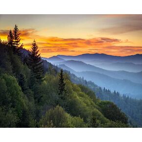 OKSGYTA DIY Paint by Numbers Great Smoky Mountains National Park Scenic Sunrise Landscape Canvas Painting Set with Acrylic Pigment Paintbrush for Adults Beginners Artwork Gift 16" x 20"
