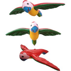 3 Pieces Inflatable Flying Parrot Inflatable Parrot Decorations for Tropical Party Gift Luau Decoration