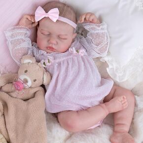 Aori Lifelike Reborn Baby Dolls Realistic Reborn Dolls 20 Inch Weighted Newborn Girl Doll with Cloth Body and Sleeping Eyes for Girls Age 3 and Gift Giving