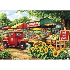 2000 Piece Puzzle for Adults – Farmer’s Market Jigsaw Puzzle with Fresh Fruits – Recycled Paper Puzzle, Challenging Family Activity Game (39 x 28 Inches)