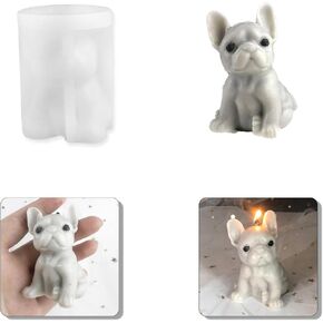 3D French Bulldog Puppy Resin Mold – Cute Small Dog Animal Silicone Mold for Epoxy Resin, Plaster, Concrete, Jesmonite, Candle Craft, Whiskey & Cocktail Ice Cubes