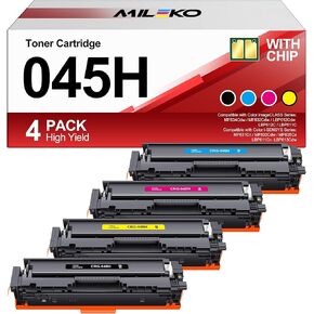 045H Toner Cartridge Set Compatible for Canon 045 Toner cartridges 045H CRG-045 for Canon MF632cdw Toner Work with Canon Color imageClass MF632Cdw MF634Cdw LBP612Cdw MF632 MF634 Laser Printer(4 Pack)
